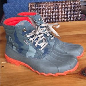 Limited Edition Camo Sperry Rain Boots Size 13